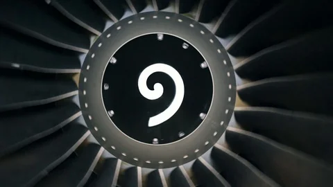 Close-up of Boeing 737 engine turbine Stock Footage 102617614