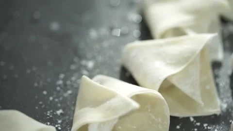 Close-up of boiled dumplings Stock Footage 261248118