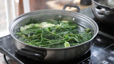 Close up boiled vegetables in the kitchen. Stock Footage 97006665