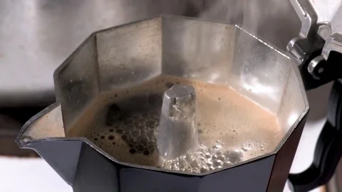 Close up of boiling of coffee in a coffee maker Stock-Footage 88260839