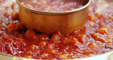 Close up of boiling hotpot soup Stock Footage 120765906