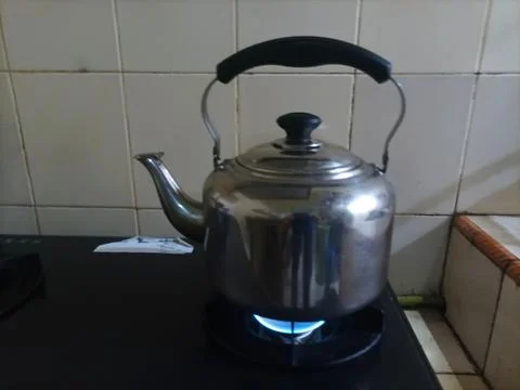 Close-up of a boiling kettle Stock Photos