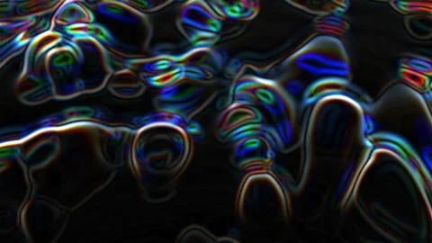 Close up of boiling liquid surface with bubbles, computer generated modern Stock Illustration