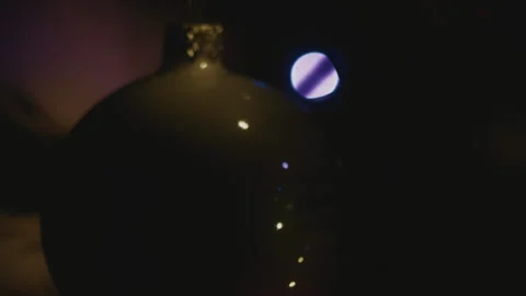 Close-up bokeh of Christmas tree decorations. Video stock 260869850