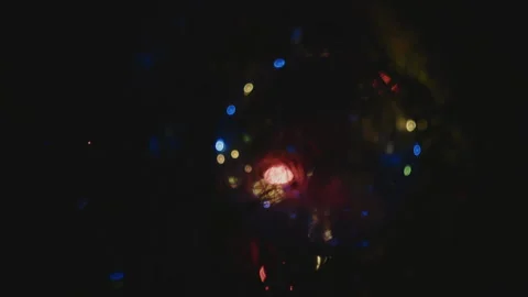 Close-up bokeh of Christmas tree decorations. Video stock 260869954