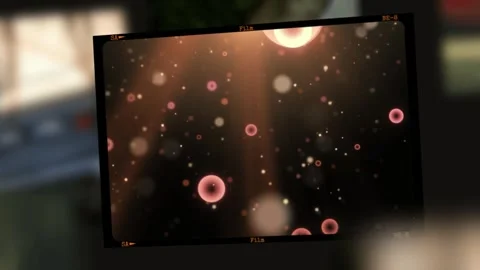 Close up bokeh lights glowing through dark background with soft motion blur Vídeos de archivo 347115686