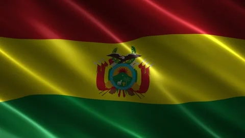 Close up of the Bolivia flag blowing in the wind Stock-Footage 348685908