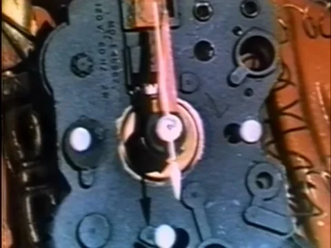 Close-up of bomb clock timer ticking and stopping, 1970s Stock Footage 260258256