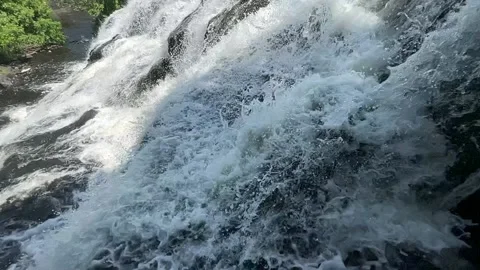 Close up of Bond Falls in Bruce Crossing  Michigan UP Stock Footage 157834645