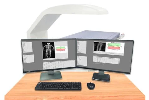 Close up Bone density whole body  and wrist ,The X-ray department of hospital Stock Photos