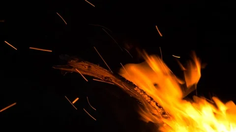 Close up of bonfire flame Stock Footage 93178596