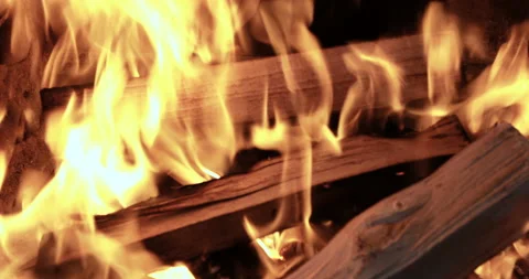 Close up bonfire flames of camping fire Stock Footage 108823053