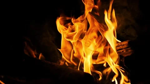 Close-up of Bonfire Flames Stock Footage 303828538