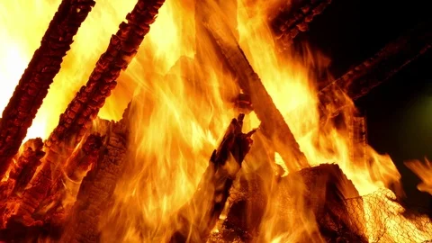 Close-up of a bonfire. Stock Footage 77688419
