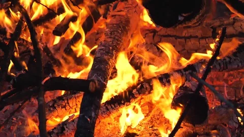 Close up of the bonfire Stock Footage 90944639