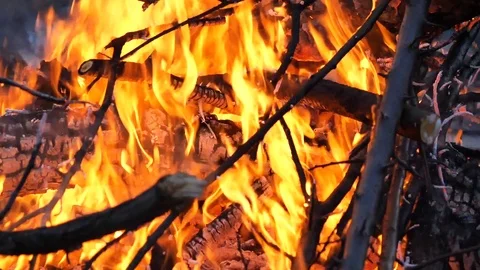 Close up of the bonfire Stock-Footage 90944642