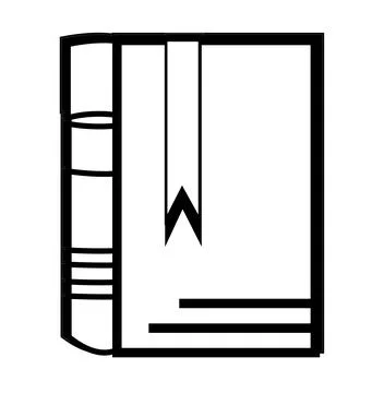 Close book black and white design Stock Illustration