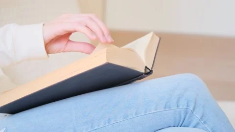 Close-up book in female hands. Stock Footage 149304000