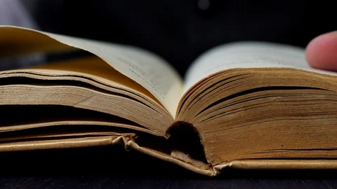 Close-up of a book a man is reading. Stock Footage 121810171