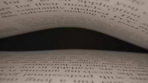 Close-up of book pages inside book Stock Footage 126957741