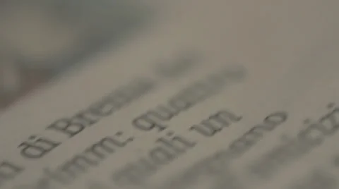 Close up on a book's moving page Stock Footage 36095082