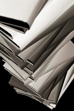Close-up of books stack, B&amp;W Foto stock