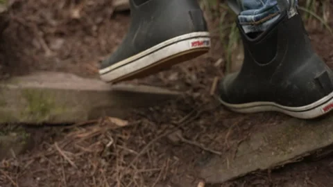 Close Up of Boots Hiking Stock Footage 243205637