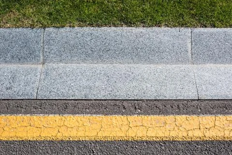 Close border road green grass Stock Photos