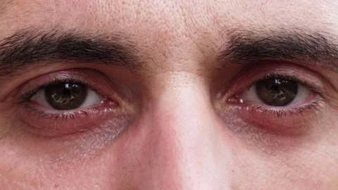 Close-up of both eyes, showing focus and intensity in the gaze Stock Footage 284232853