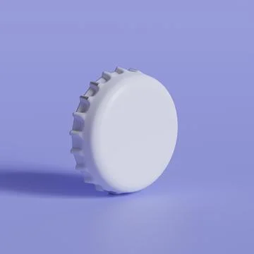 Close up of a bottle cap on white background 3D render (2) Stock Photos