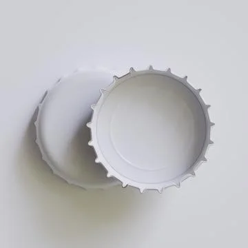 Close up of a bottle cap on white background 3D render (6) Stock Photos
