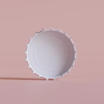 Close up of a bottle cap on white background 3D render (1) Stock Photos