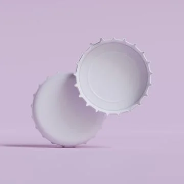 Close up of a bottle cap on white background 3D render (10) Stock Photos