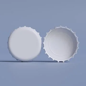 Close up of a bottle cap on white background 3D render (8) Stock Photos