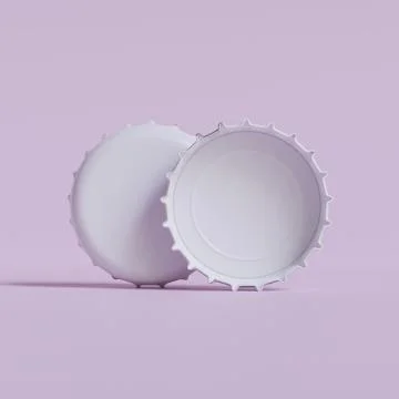 Close up of a bottle cap on white background 3D render (9) Stock Photos