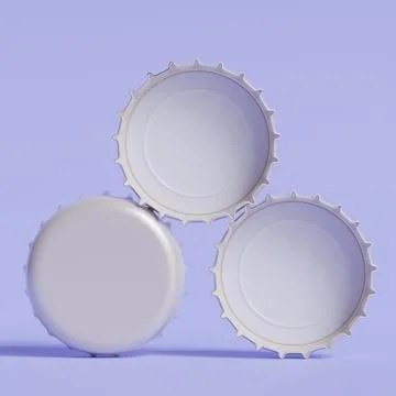 Close up of a bottle cap on white background 3D render (14) Stock Photos
