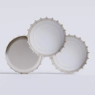 Close up of a bottle cap on white background 3D render (11) Stock Photos