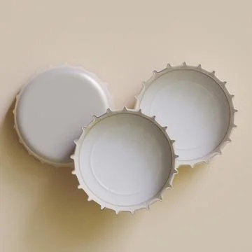 Close up of a bottle cap on white background 3D render (12) Stock Photos