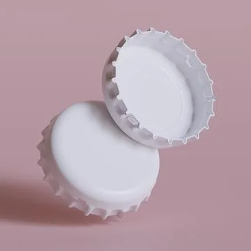 Close up of a bottle cap on white background 3D render (15) Stock Photos