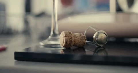Close Up Bottle Cork at Wedding Stock-Footage 149404535