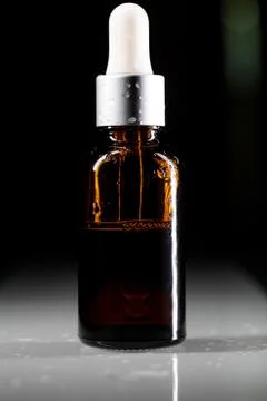 A close up of a bottle serum 写真素材