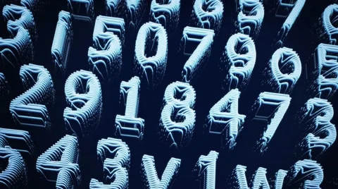 Close Bottom Light Blue Digital Line Numbers HD Loop Stock Footage 57216773
