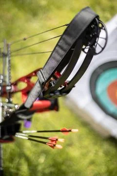 Close Up of a Bow and Arrows Stock Photos