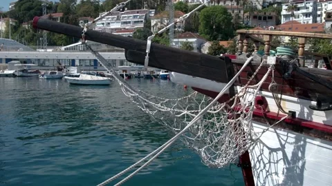 Close-up of the bow of a ship Stock Footage 153801602