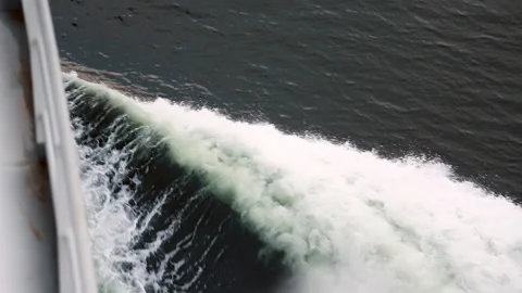 Close-up of the bow of a ship going through the sea and waves. Stock Footage 231220777