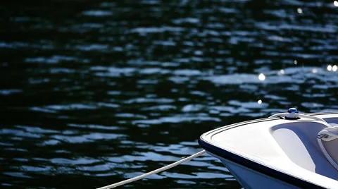 Close-up of bow of small boat in Lake Washington near Seattle. Stock Footage 46866816
