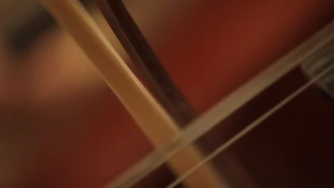 Close up bow tip playing bass Stock-Footage 86530685