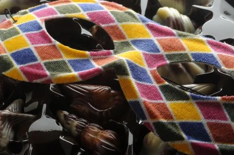 Close up of a box of chocolates Stock Photos