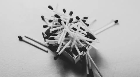 Close up of box of matches Stock Photos