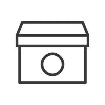 Close box, shipping and logistic icon, outline design pixel perfect Stock Illustration
